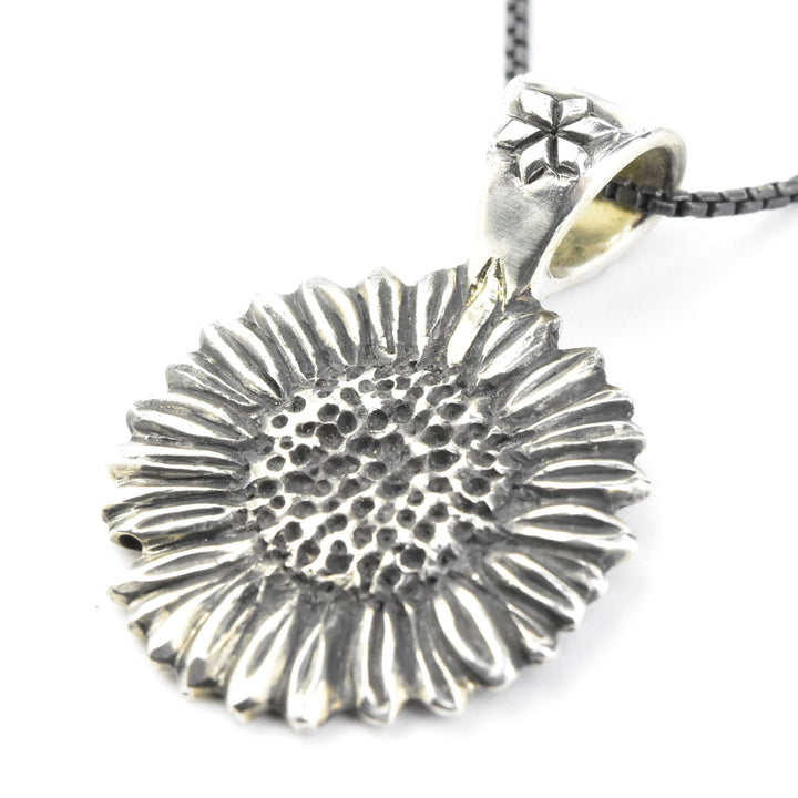 Embellished Kansas Sunflower Pendant Necklace