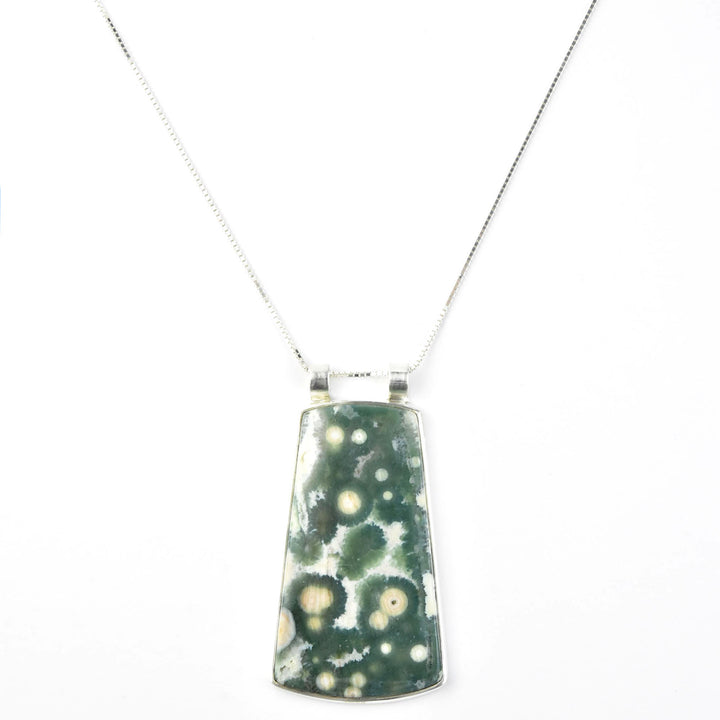 Green Jasper Pendant in Sterling Silver - Goldmakers Fine Jewelry