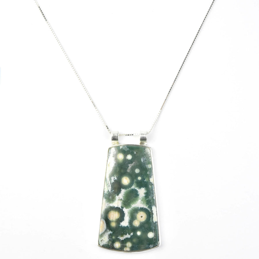 Green Jasper Pendant in Sterling Silver - Goldmakers Fine Jewelry