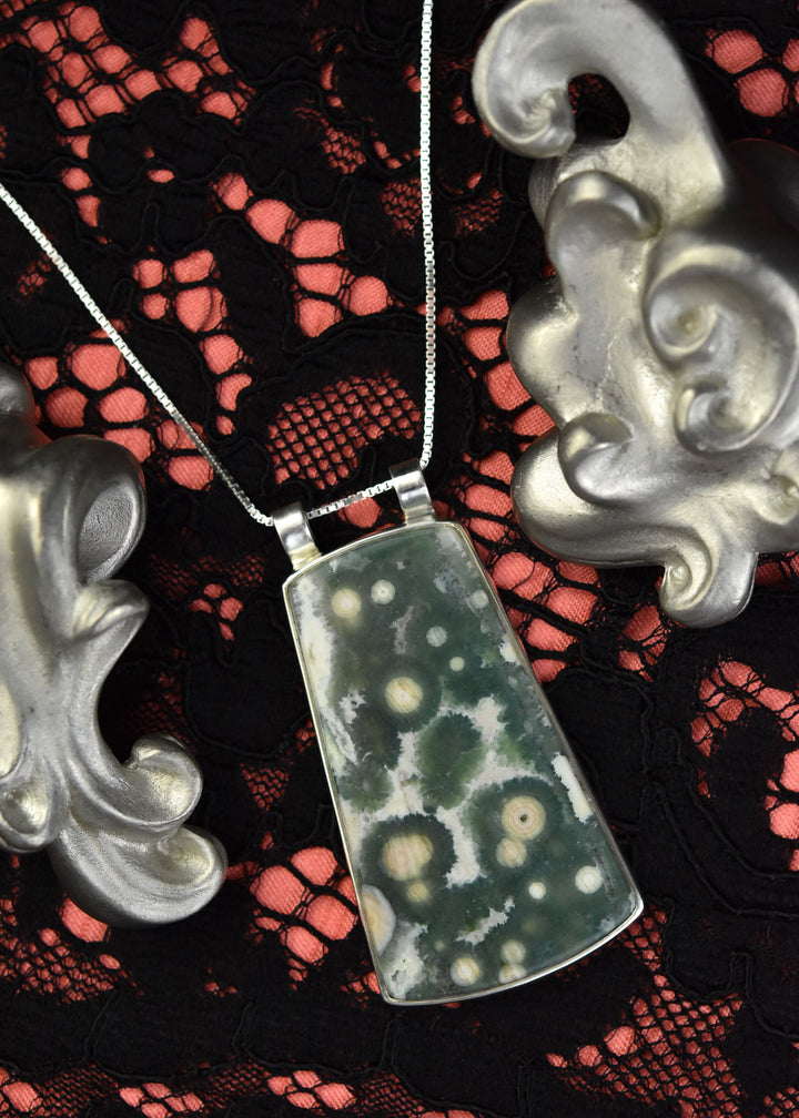 Green Jasper Pendant in Sterling Silver - Goldmakers Fine Jewelry