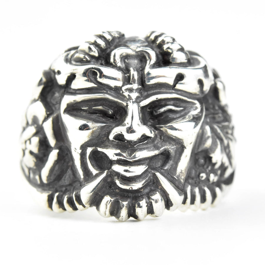 Green Man Ring in Sterling Silver - Goldmakers Fine Jewelry