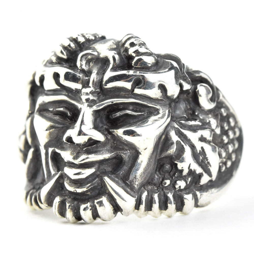 Green Man Ring in Sterling Silver - Goldmakers Fine Jewelry