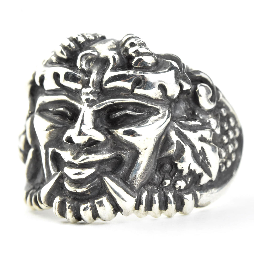 Green Man Ring in Sterling Silver - Goldmakers Fine Jewelry