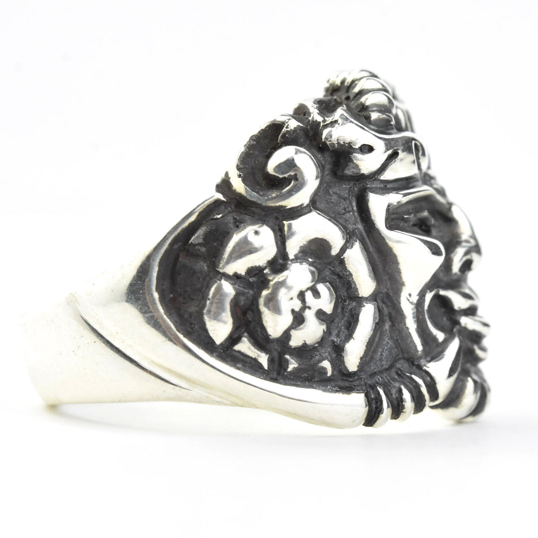 Green Man Ring in Sterling Silver - Goldmakers Fine Jewelry