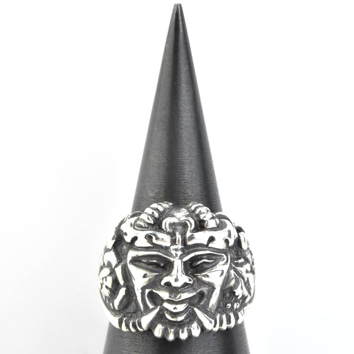 Green Man Ring in Sterling Silver - Goldmakers Fine Jewelry