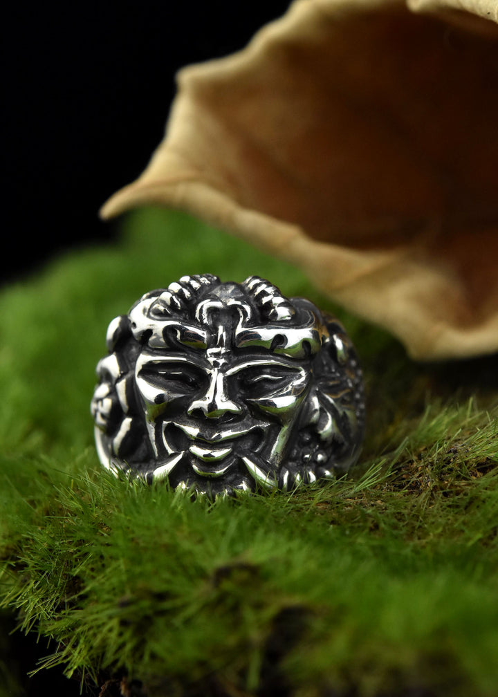 Green Man Ring in Sterling Silver - Goldmakers Fine Jewelry