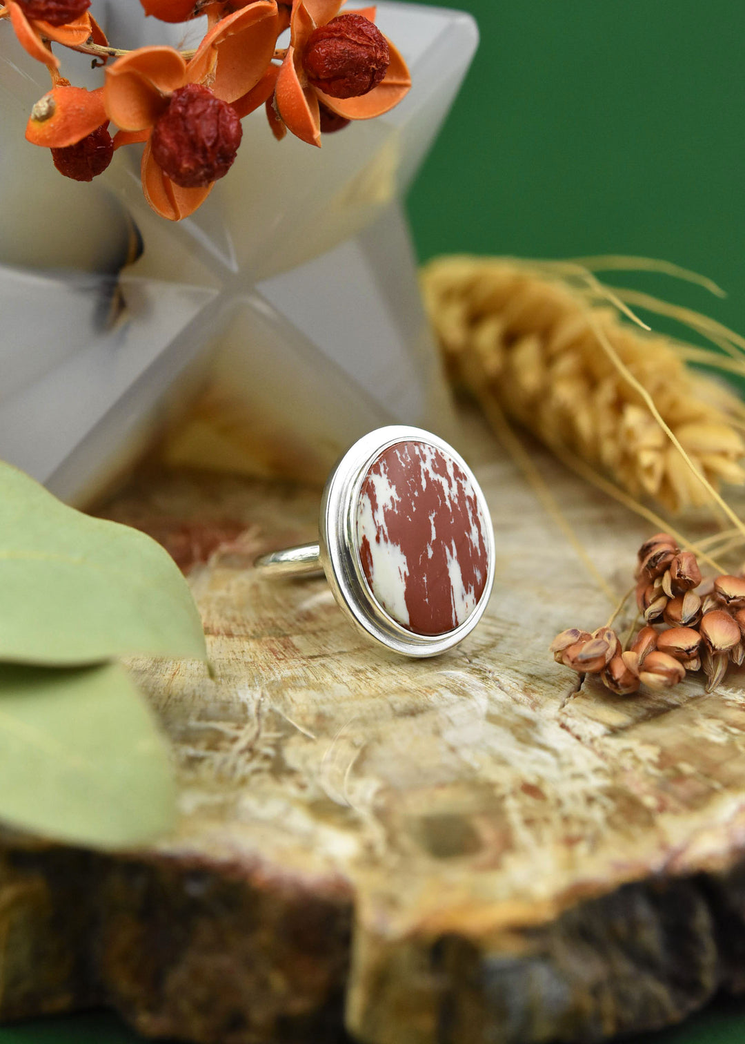 Jasper Ring in Sterling Silver