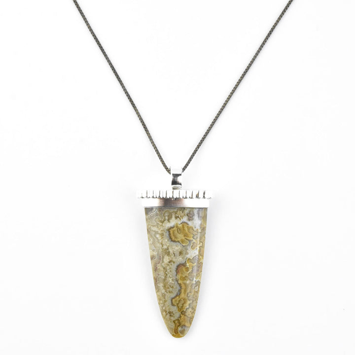 Jasper Shield Pendant with Scalloped Detail