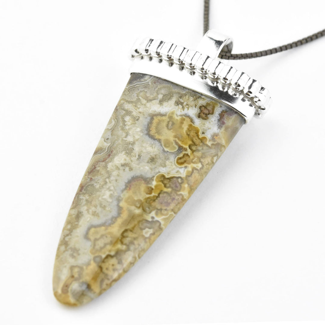 Jasper Shield Pendant with Scalloped Detail