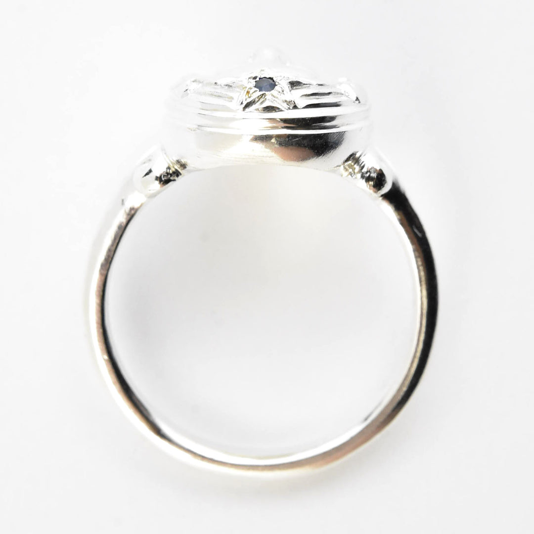 Magic Mirror Ring in Silver with Blue Sapphire - Goldmakers Fine Jewelry