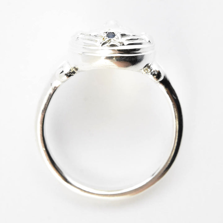 Magic Mirror Ring in Silver with Blue Sapphire - Goldmakers Fine Jewelry