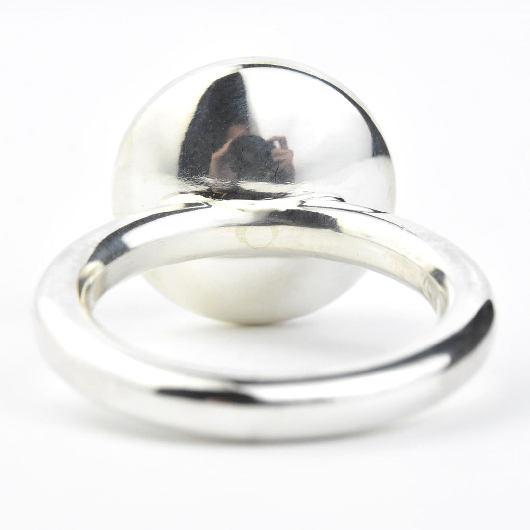 Moonstone Moon Face Ring in Sterling Silver - Goldmakers Fine Jewelry