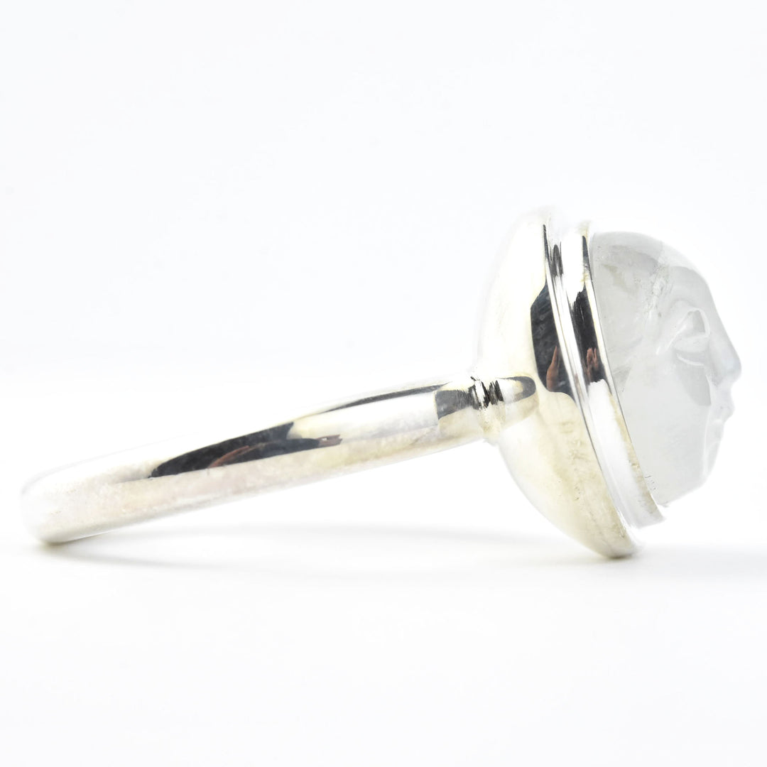 Moonstone Moon Face Ring in Sterling Silver - Goldmakers Fine Jewelry