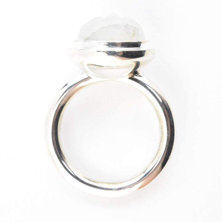 Moonstone Moon Face Ring in Sterling Silver - Goldmakers Fine Jewelry