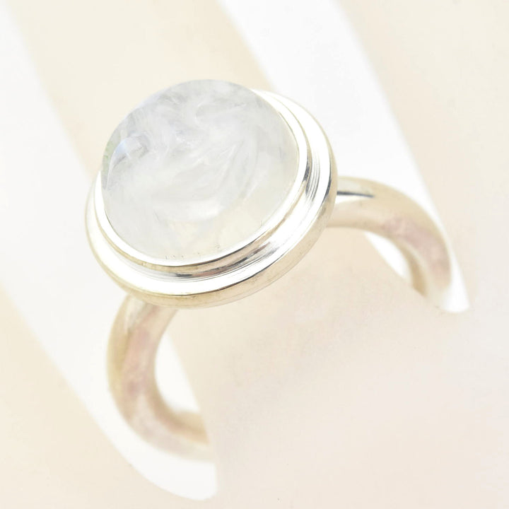 Moonstone Moon Face Ring in Sterling Silver - Goldmakers Fine Jewelry
