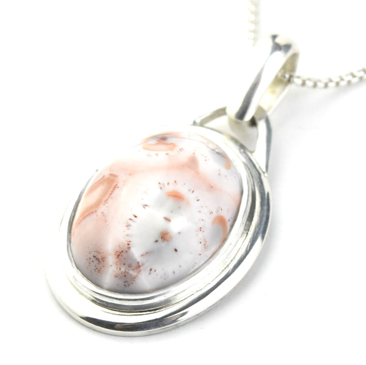 Oval Ocean Jasper Necklace in Sterling Silver - Goldmakers Fine Jewelry