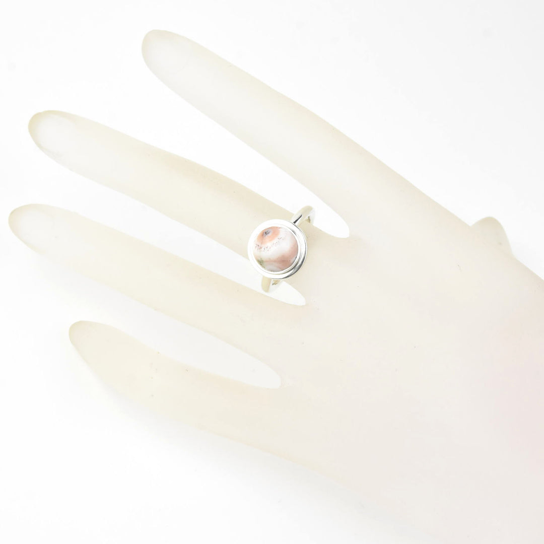 Round Ocean Jasper Ring in Sterling Silver
