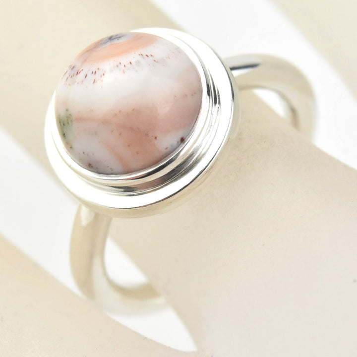 Round Ocean Jasper Ring in Sterling Silver