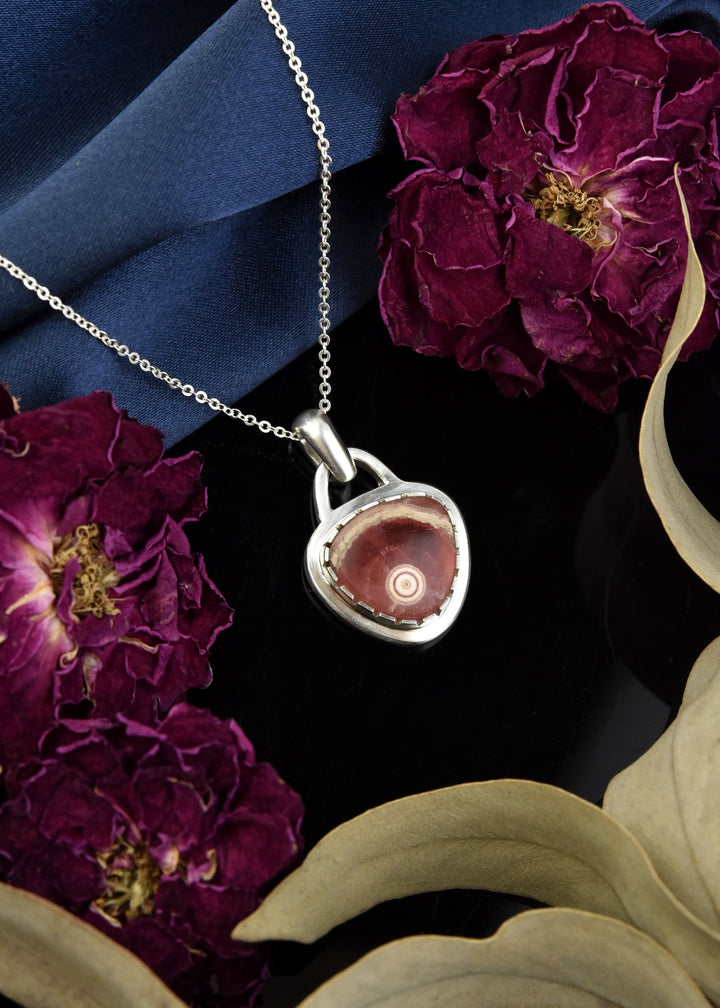 Rhodochrosite Pendant in Sterling Silver