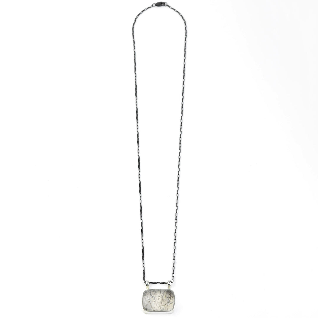 Rutilated Quartz Necklace in Sterling Silver