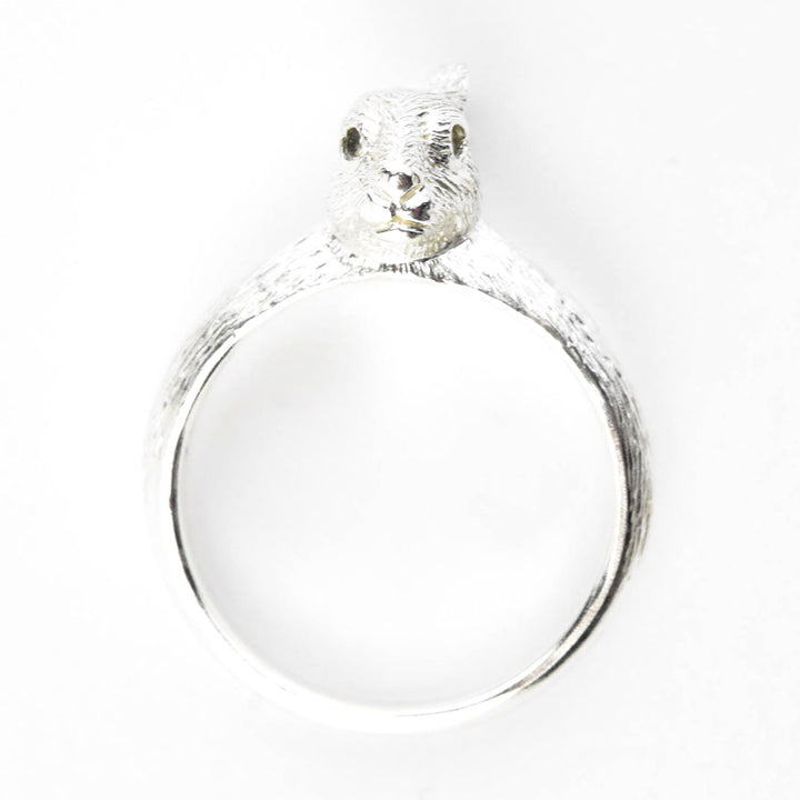 Wild Rabbit Ring in Sterling Silver with Diamonds - Goldmakers Fine Jewelry