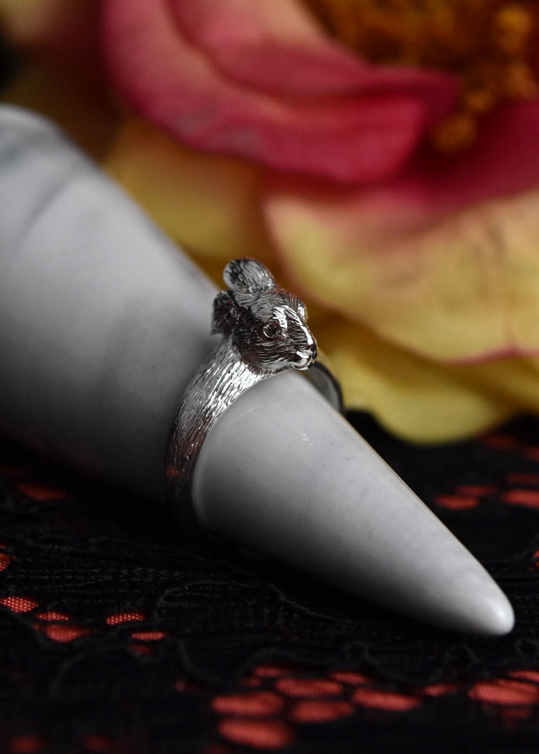 Wild Rabbit Ring in Sterling Silver with Diamonds - Goldmakers Fine Jewelry