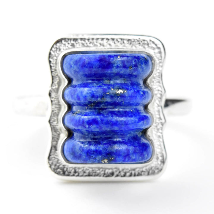 Lapis Lazuli Barrel Ring in Sterling Silver