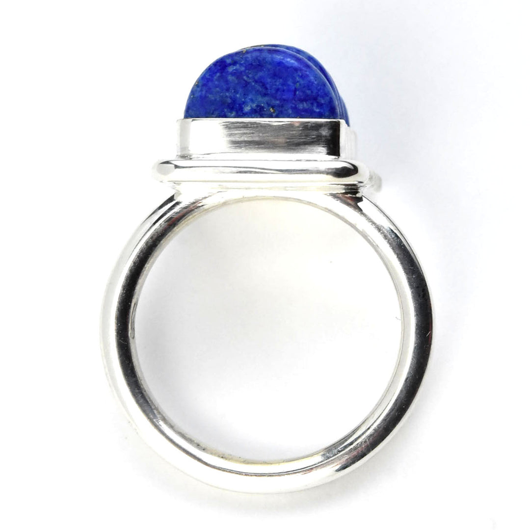 Lapis Lazuli Barrel Ring in Sterling Silver