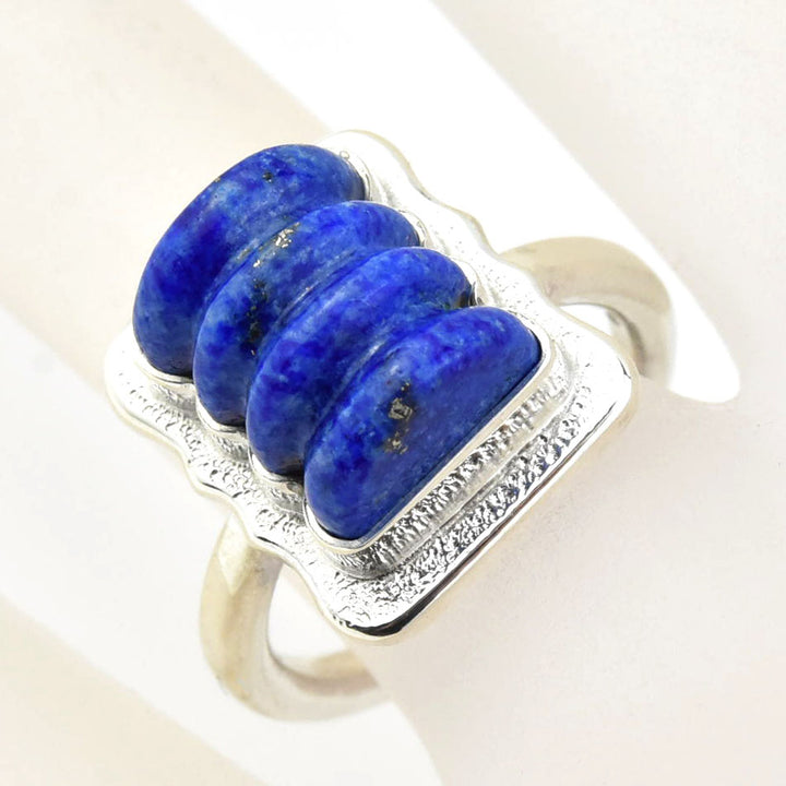 Lapis Lazuli Barrel Ring in Sterling Silver