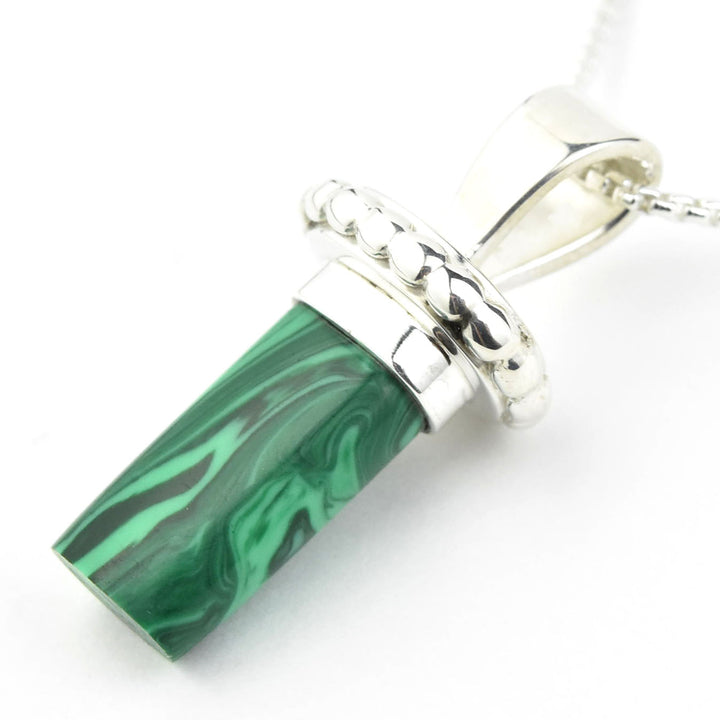 Malachite Colored Necklace in Sterling Silver