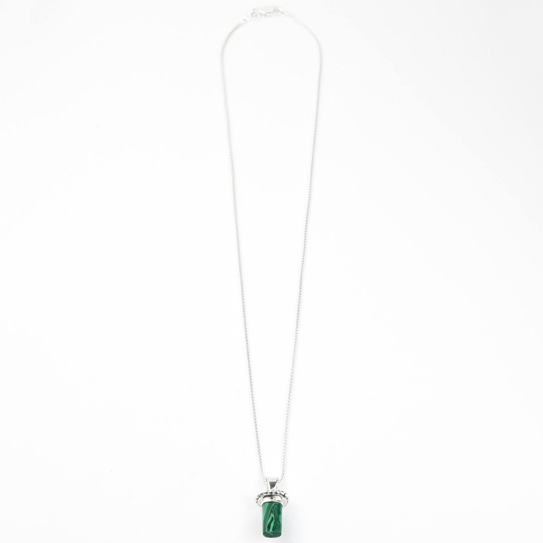 Malachite Colored Necklace in Sterling Silver