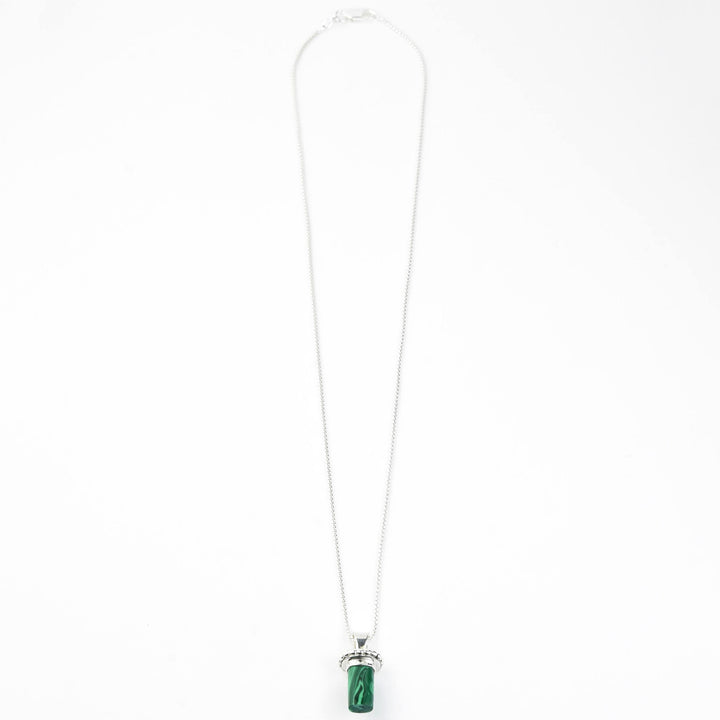 Malachite Colored Necklace in Sterling Silver