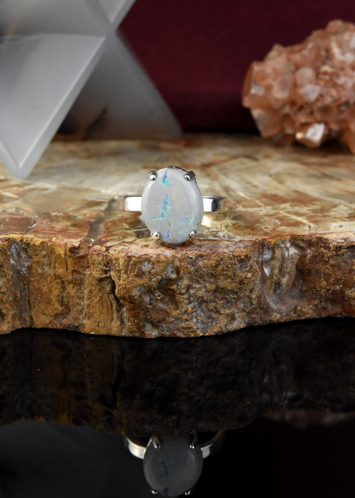 Mintabie Opal Ring in Silver