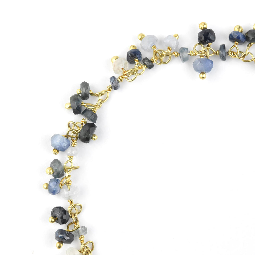 Sapphire Cluster Chain Bracelet