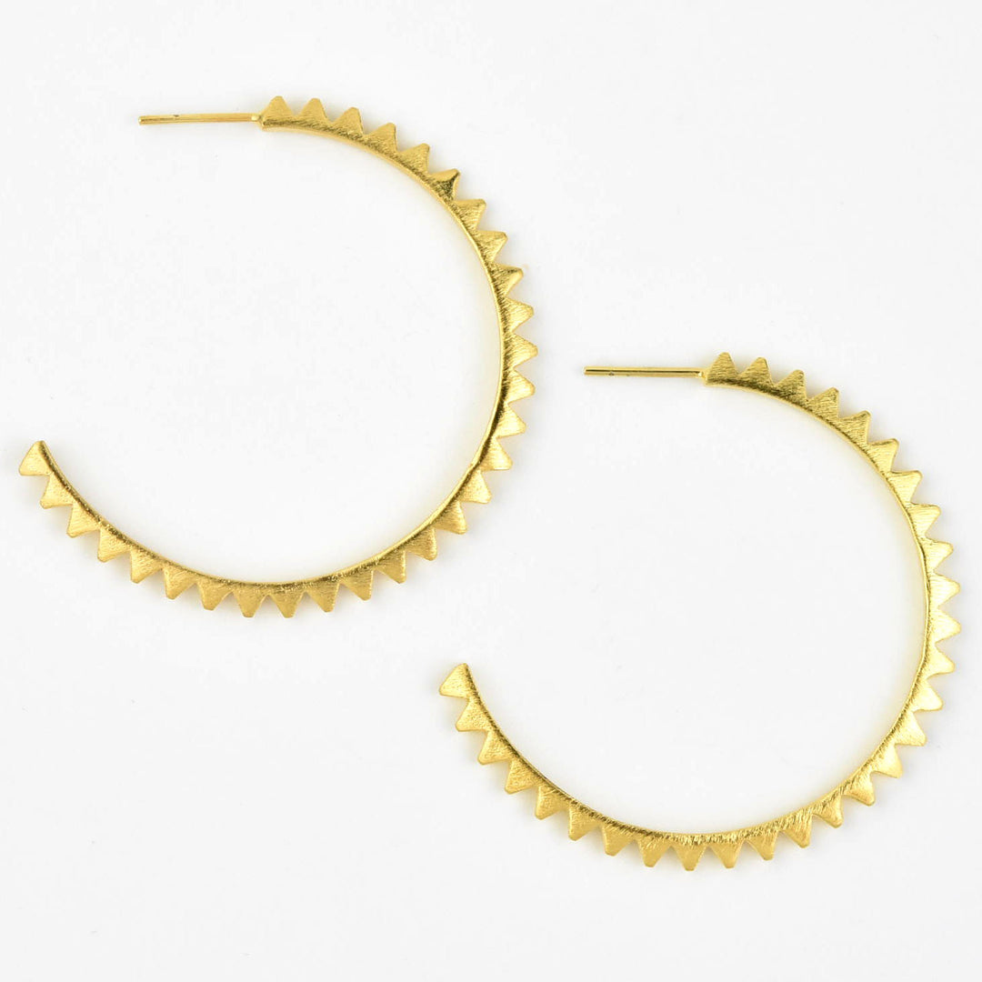 Saw Blade Hoops in Gold Tone