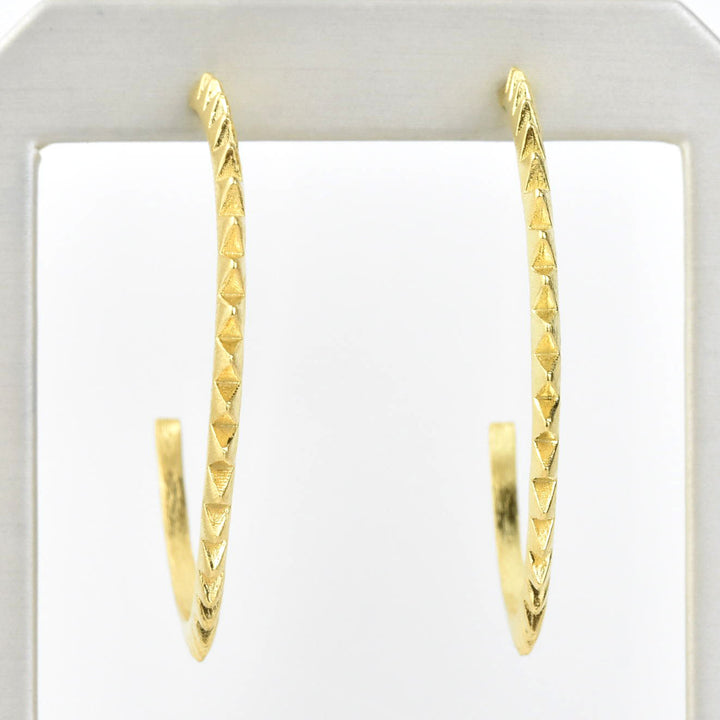 Saw Blade Hoops in Gold Tone