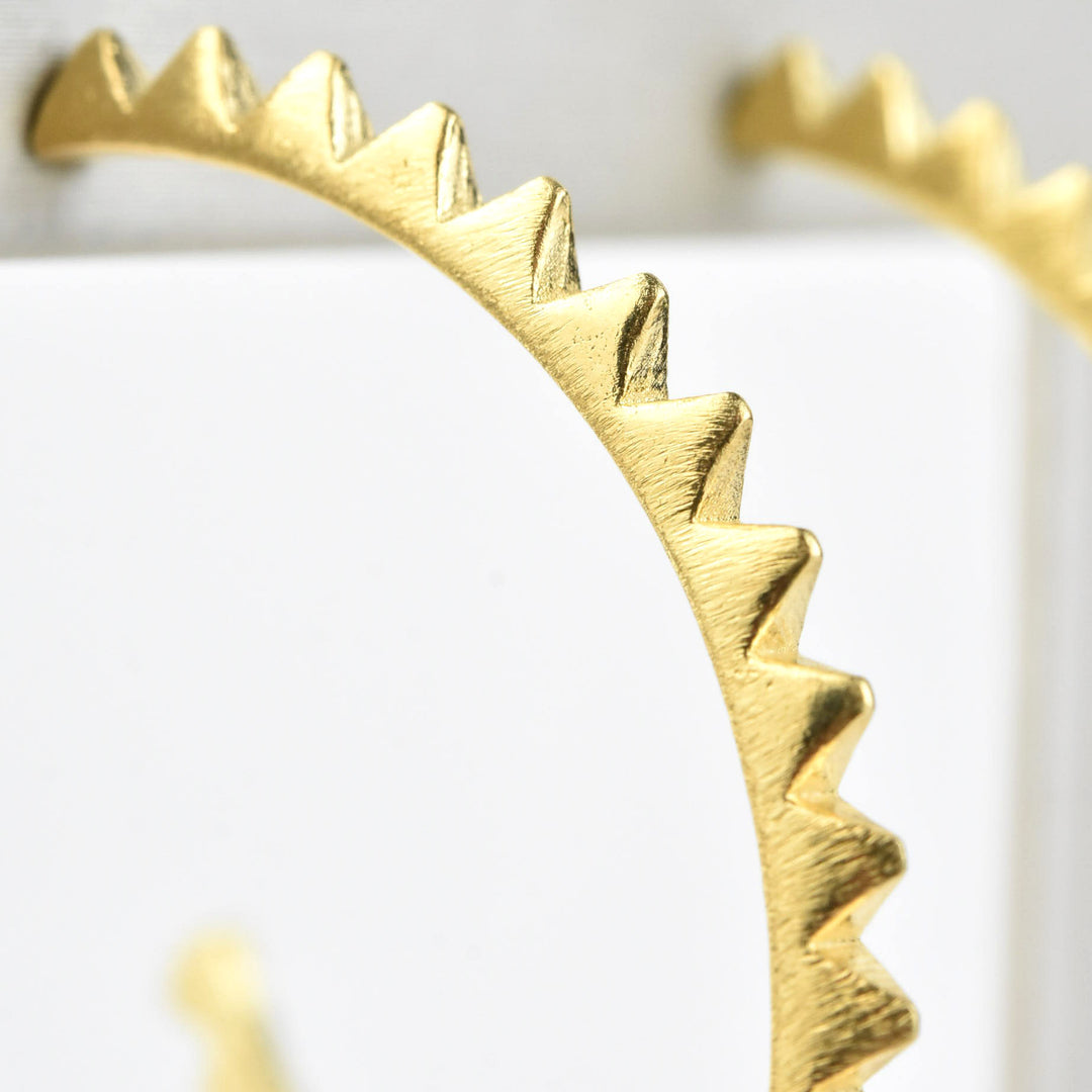 Saw Blade Hoops in Gold Tone