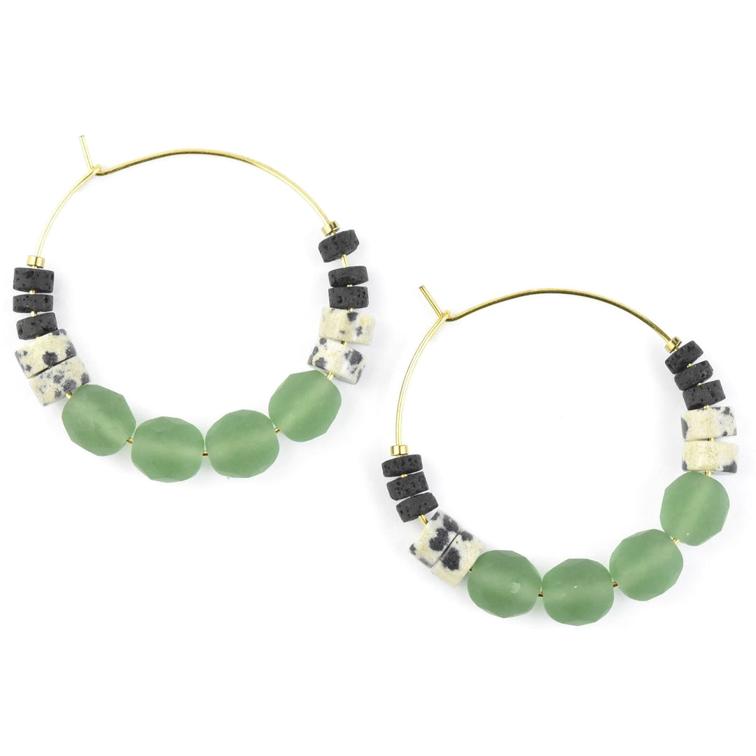 Seafoam Green Hoops - Goldmakers Fine Jewelry