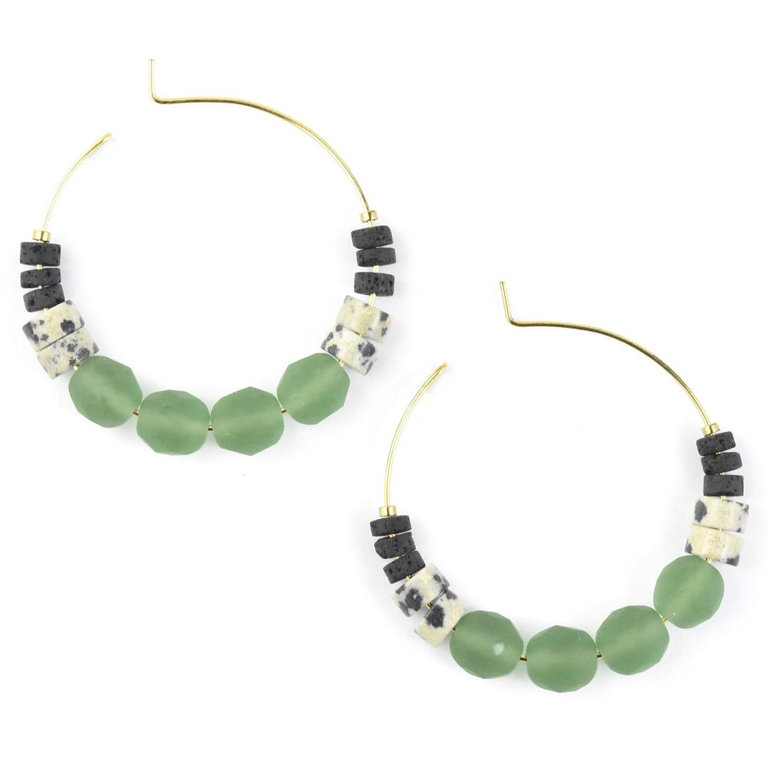 Seafoam Green Hoops - Goldmakers Fine Jewelry