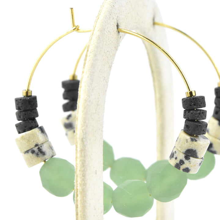 Seafoam Green Hoops - Goldmakers Fine Jewelry