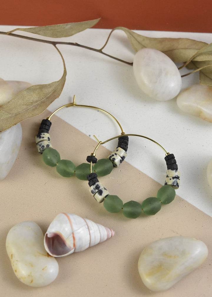 Seafoam Green Hoops - Goldmakers Fine Jewelry