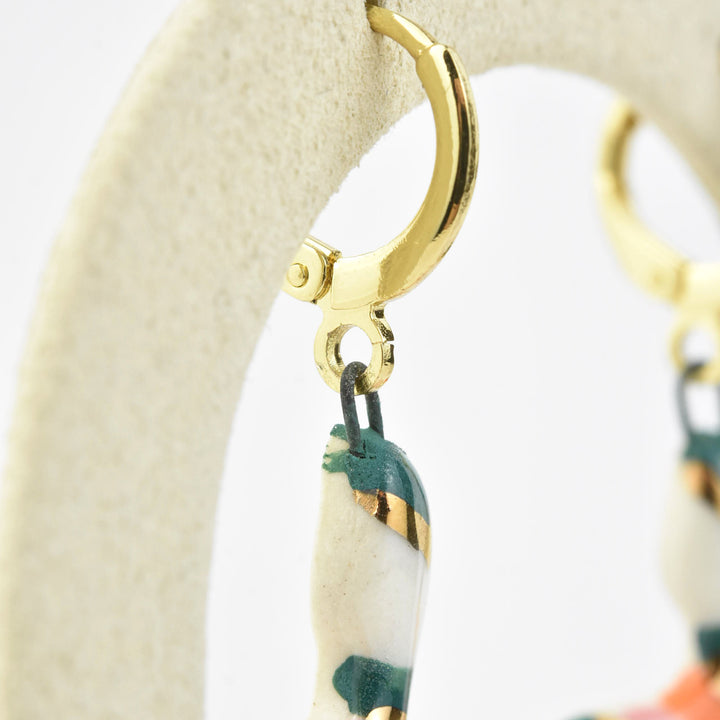 Pink & Orange Serpent Earrings - Goldmakers Fine Jewelry