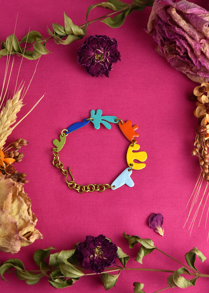 Shapes in a Line Bracelet in Mixed Colors