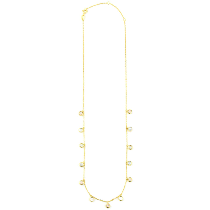 Opal and Mother of Pearl Shimmer Disc Necklace