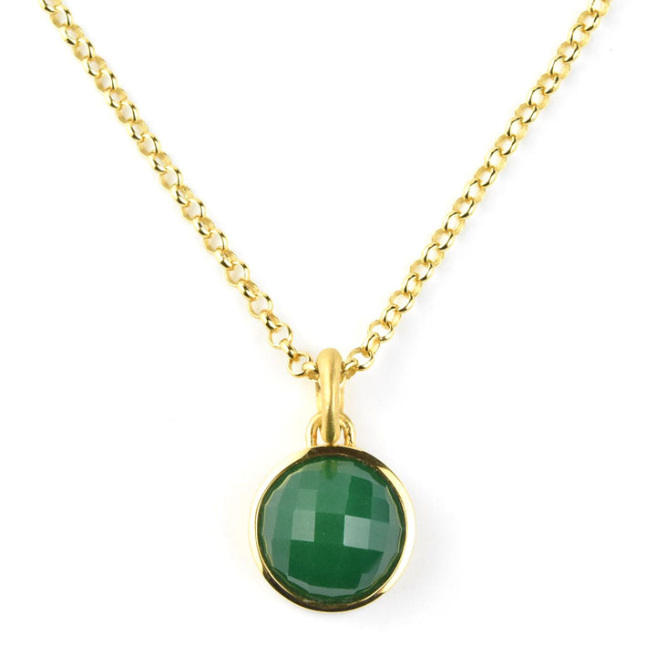 Signature Pendant Necklace, Green Onyx