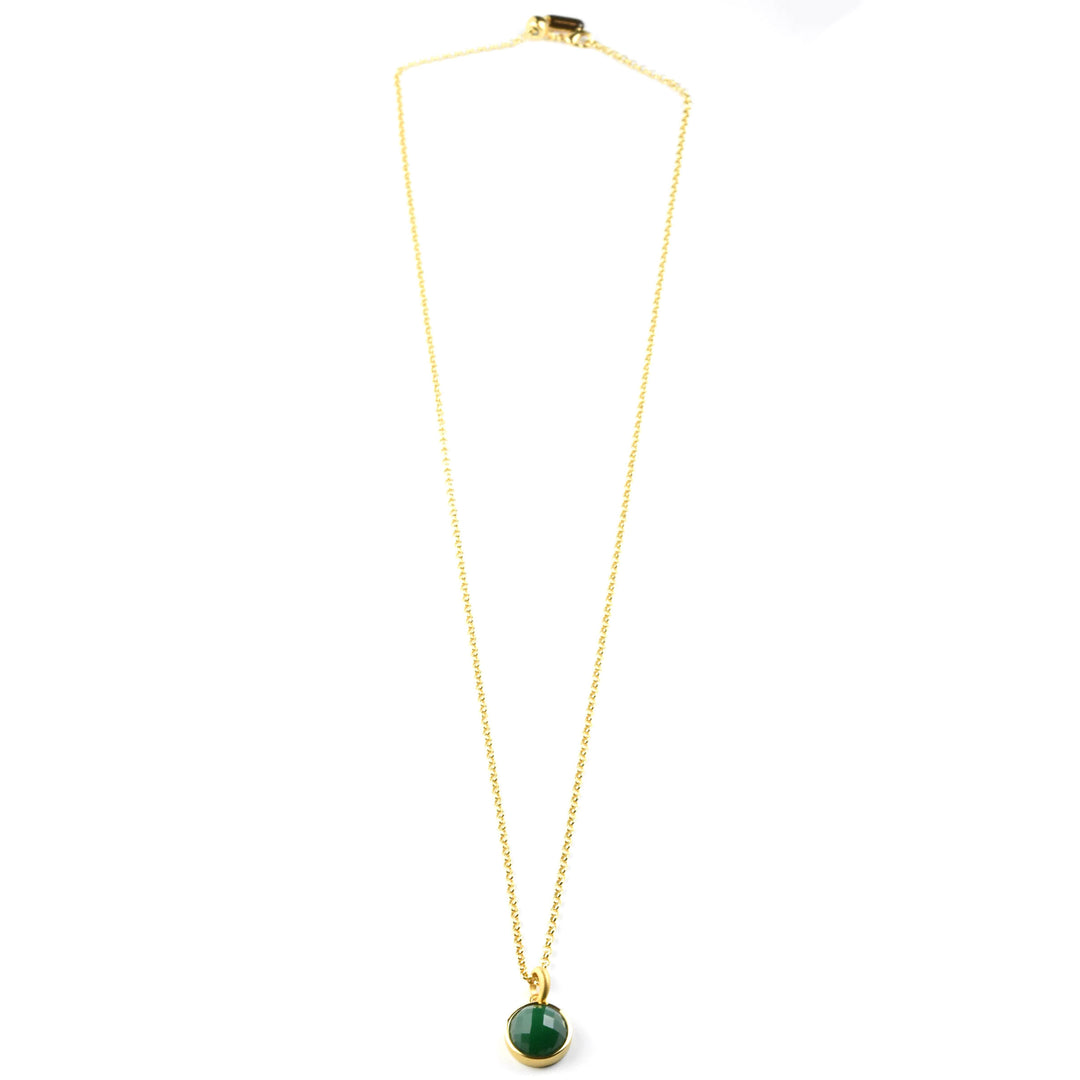 Signature Pendant Necklace, Green Onyx