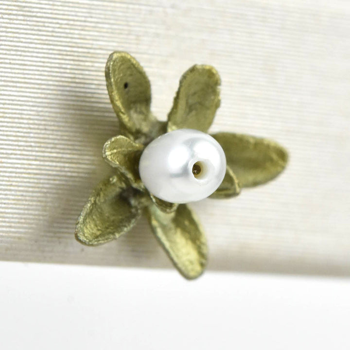 Flowering Thyme Dainty Pearl Studs - Goldmakers Fine Jewelry