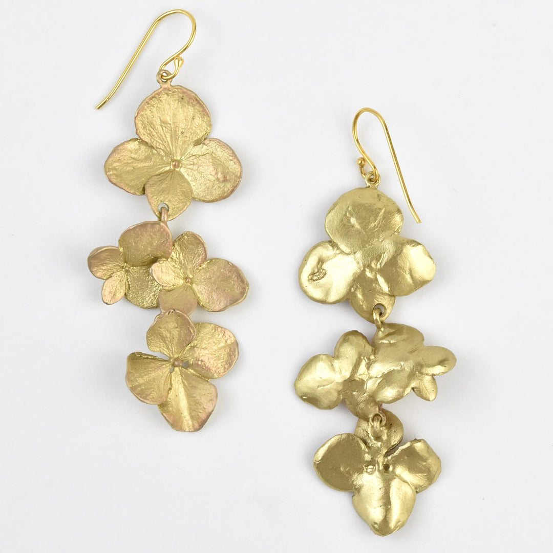 Hydrangea Long Earrings - Goldmakers Fine Jewelry
