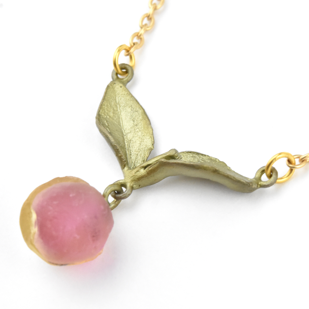 Single Peach Necklace - Goldmakers Fine Jewelry
