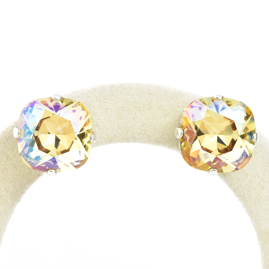 Classic Crystal Studs in Silver Plate